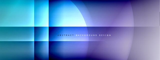 Vector abstract background - circle and cross on fluid gradient with shadows and light effects. Techno or business shiny design templates for text