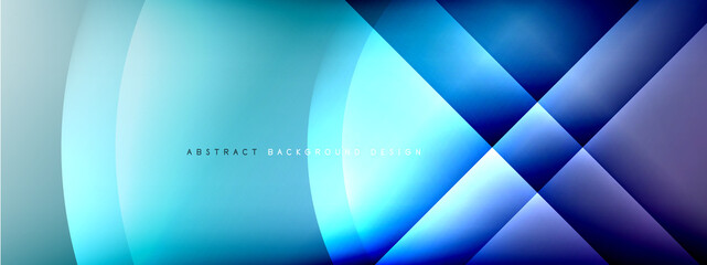 Vector abstract background - circle and cross on fluid gradient with shadows and light effects. Techno or business shiny design templates for text