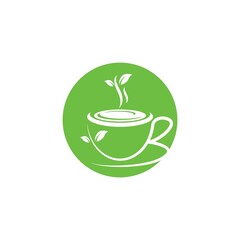 a cup green tea icon vector illustration design