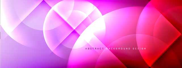 Fototapeta na wymiar Vector abstract background - circle and cross on fluid gradient with shadows and light effects. Techno or business shiny design templates for text