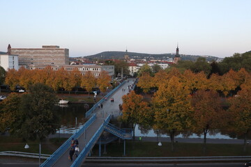 Saarbruecken, Saarland/ Germany - October 14 2019: view in autumn time towards city of Saarbrucken,...