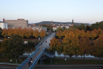 Saarbruecken, Saarland/ Germany - October 14 2019: view in autumn time towards city of Saarbrucken, Germany