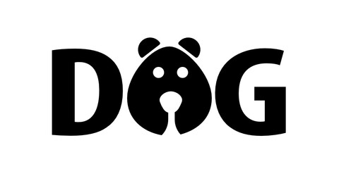 font dog icon. Vector illustration in lineart style.