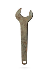  old rusty wrench isolated on a white background