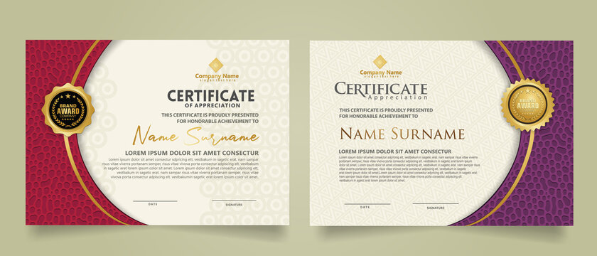 Set modern certificate template.