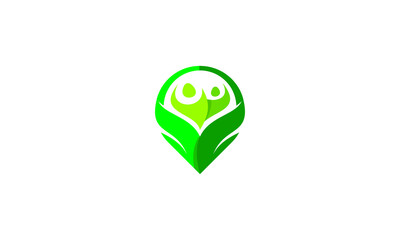human health leaf logo icon vector symbol