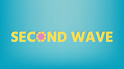 Second wave alphabet isolated on gradient blue background, vector illustration for graphic design website or banner