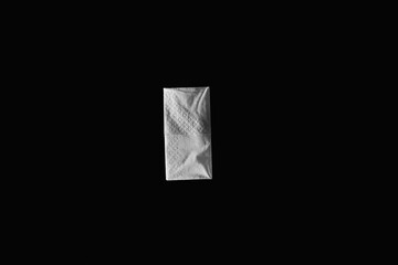 Paper handkerchief of a black background