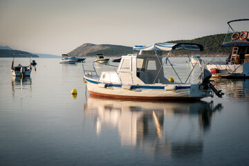 Fototapeta premium Boats in the port of rab in croatia