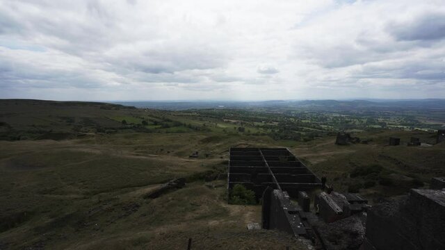 Abandoned Concrete Structures On Titterstone Clee Hill Quarry