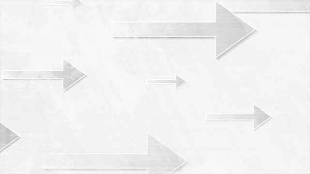 Technology white grunge motion design with grey arrows. Abstract geometric background. Seamless looping. Video animation Ultra HD 4K 3840x2160
