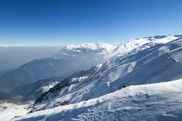 Snow Covered Himalayan Mountains in Gulmarg