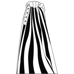 Vector hand with USA flag on a white background. Linear illustration for design and decoration.