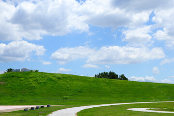 Naklejka premium classic background of green landscape