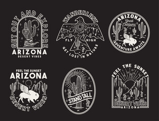 Set of vector Arizona desert badges. © cddesign.co