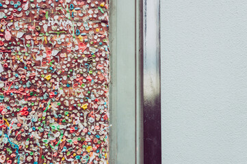 Half of the wall packed with chewing gums
