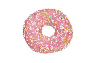 Colorfull doughnut isolated on white background. Food series.