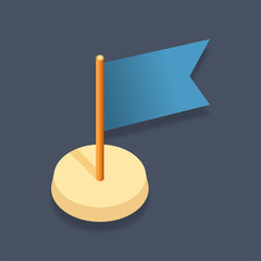 Graphic mall, Flag goal, Isometric 3D illustration.