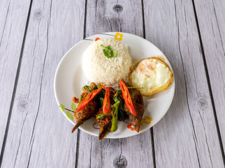 Thai Food Mixed Curries and Fried Rice 