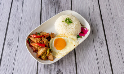 Thai Food Mixed Curries and Fried Rice 