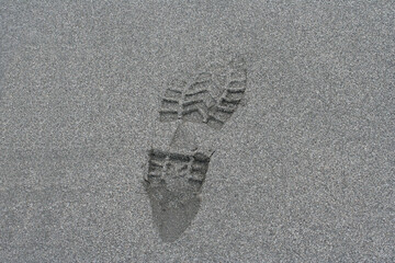 trace de pas dans le sable