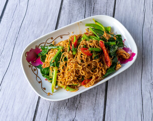 Thai Food Mixed Curries and Fried Rice 