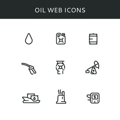 Set of vector icons oil. Oil industry vector icons. Web oil icons.