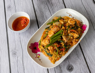 Thai Food Mixed Curries and Fried Rice 