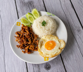 Thai Food Mixed Curries and Fried Rice 