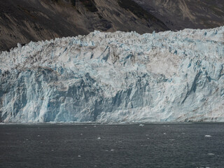 Glacier and ices floating in the sea . Prince William Sound, Alaska, USA.
