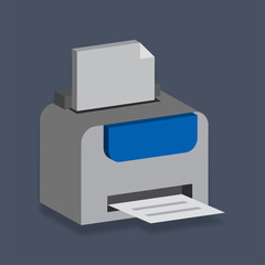 Graphic mall, Printer, Isometric 3D illustration.