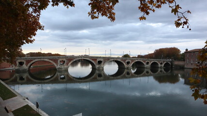 Toulouse, Haute-Garonne/ France - November 28 2019: Bridge Pont Neuf in Toulose, France
