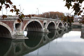 Toulouse, Haute-Garonne/ France - November 28 2019: Bridge Pont Neuf in Toulose, France