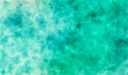 Abstract painted background  in turquoise and cyan tones. Dynamic stains of paint on wall. Contemporary texture
