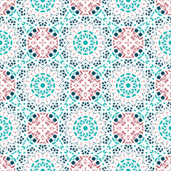 Seamless pattern with abstract geometrical elements.