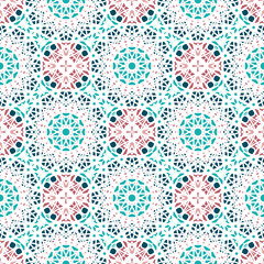Seamless pattern with abstract geometrical elements.