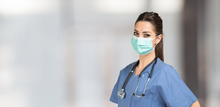 Masked nurse during coronavirus pandemic