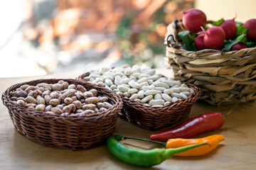 Fresh and ripe vegetables on the market