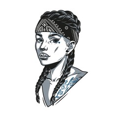 Beautiful young woman with tattoos