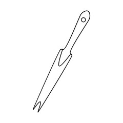 Garden root remover. Hand drawn vector illustration, isolated on a white background.