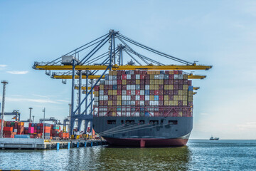 container ship in port