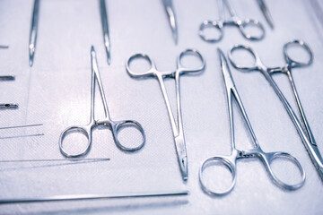 Fototapeta premium surgical instrument lying on table