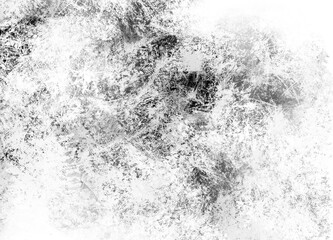 Black and white gritty grunge overlay background dusty old distressed mottled urban industrial paper or stone wall texture with gray monochrome paint brush strokes