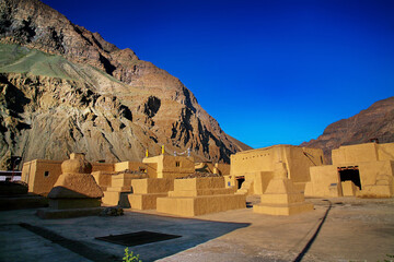 A view of the ancient Tabo Monastery in Tabo Village, Spiti Valley, Himachal Pradesh, India