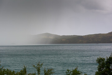 Summer storm over the sea at Hamilton Island, Queensland, Australia