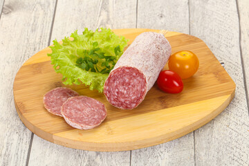 Italian dry Saliami pork sausage