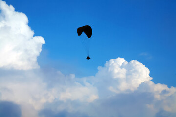Paragliding at Kullu Valley near Manali at Kullu, Himachal Pradesh, India.