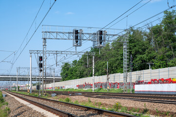 Odd Input Traffic Lights of Reutovo station of Moscow Railway, Reutov, Moscow region, Russian Federation, June 12, 2020