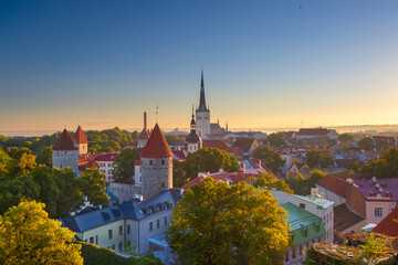 Tallinn, Estonia Old City Skyline