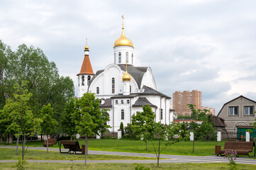 Fototapeta na wymiar Church of the Kazan Icon of the Mother of God, Reutov, Moscow region, Russian Federation, June 12, 2020
